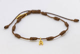 Pulsera Plata Macramé Letra A
