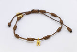 Pulsera Plata Macramé Letra N