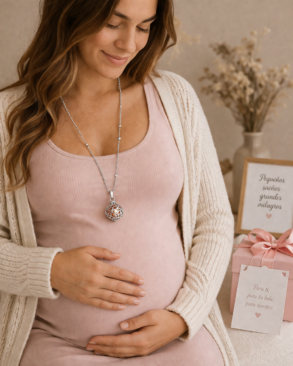 Llamador de ángeles para embarazada colgante protector maternidad