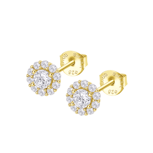 Pendientes Plata Chapada Roseta Circonitas Lotus Silver Pure Essential