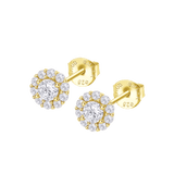 Pendientes Plata Chapada Roseta Circonitas Lotus Silver Pure Essential