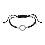 Agatha Ruiz de la Prada Silver Bracelet Green Cord Yellow Star