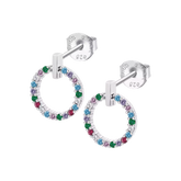 Pendientes Plata Multicolor Colgante Lotus Silver