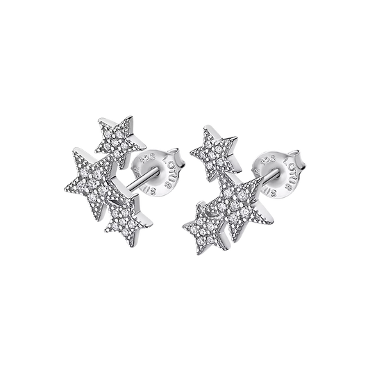 Pendientes Plata Estrellas Circonitas Lotus Silver Fantasy