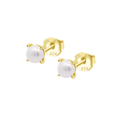 Pendientes Plata Chapada Perlas Lotus Silver Pearls