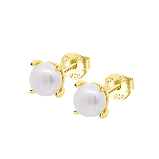 Pendientes Plata Chapada Perlas Lotus Silver Pearls