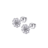 Pendientes Plata Roseta Flor Circonitas Lotus Silver Pure Essential