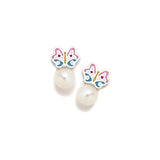 Agatha Ruiz de la Prada Silver Earrings Pearl with Butterfly