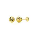 Yellow Gold Faceted Ball Earrings "Sleepy"