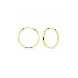 Yellow Gold Hoop Earrings 12 mm