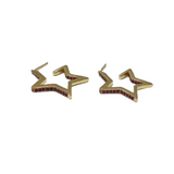 Pendientes Plata Estrella Fucsia