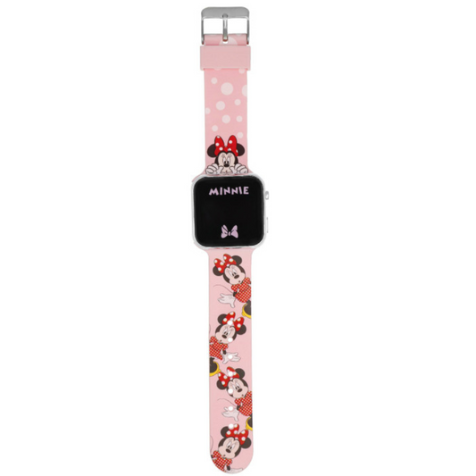 Reloj Digital Minnie Mouse LED Disney Rosa MN4369