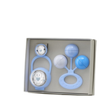 Set Rattle Clip and Pacifier Holder for Boy Blue Duck