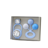 Set Rattle Clip and Pacifier Holder for Boy Blue Elephant