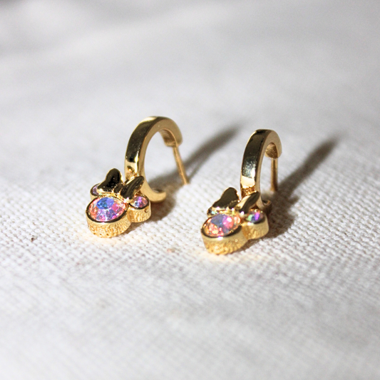 Pendientes Plata Disney Aro Minnie Lazo