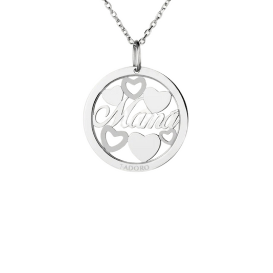 Colgante Plata Mamá Corazones