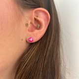 Agatha Ruiz de la Prada Fun Heart Fuchsia Silver Earrings 