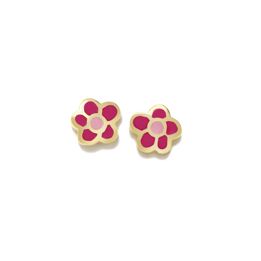 Pendientes Plata Agatha Ruiz de la Prada Flor Fucsia Esmaltada
