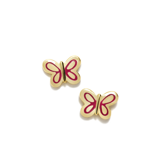 Pendientes Plata Agatha Ruiz de la Prada Mariposa Esmaltada Fucsia