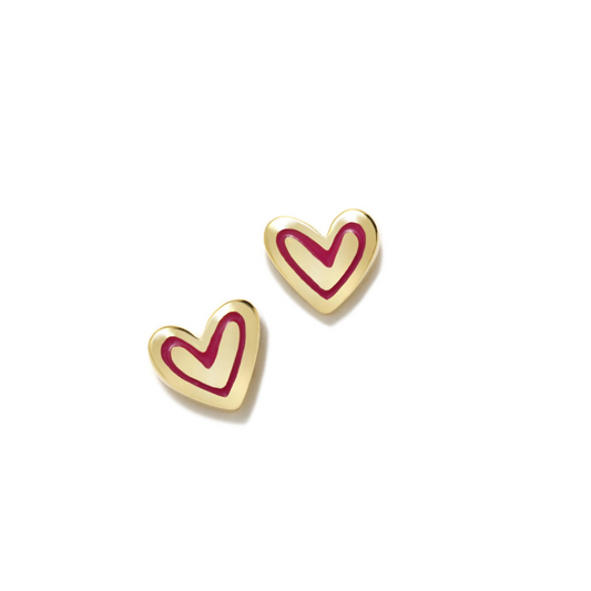 Pendientes Plata Agatha Ruiz de la Prada Corazón Fucsia