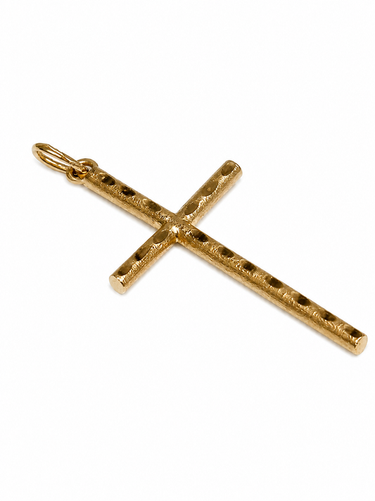 Cruz Oro Tubo Facetada