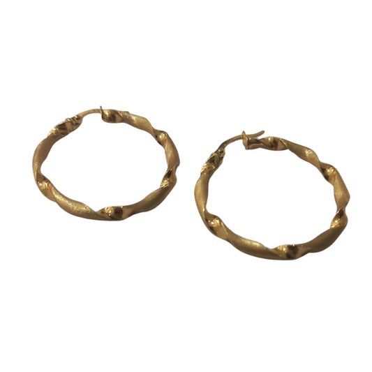 Yellow Gold Hoop Earring 18 mm
