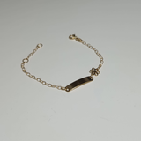 Pulsera Oro Amarillo Esclava Bebé Flor