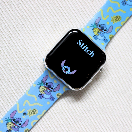 Reloj Digital STITCH LED Disney Azul LAS4038