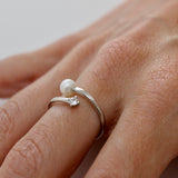 Anillo Plata Perla Circonita