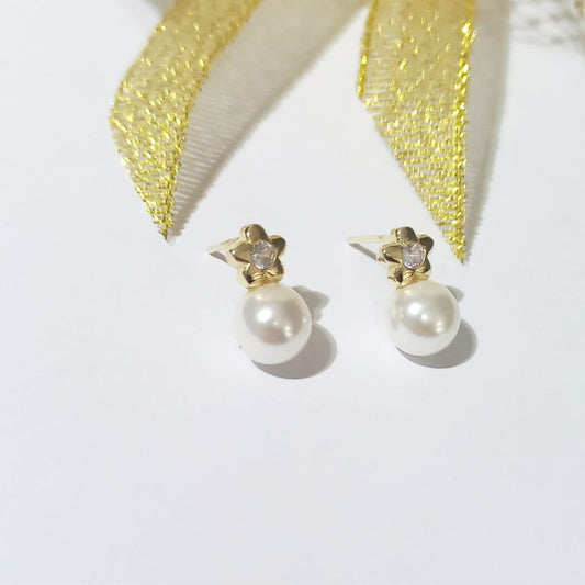 Silver Plated Earrings "You and Me" Pearl