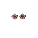 Pendientes Plata Chapada Flor Blanca
