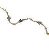 Yellow Gold Bracelet White Gold Flowers and Pearls