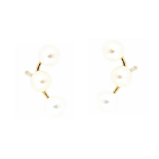 Pendientes Oro Amarillo Perlas Mini