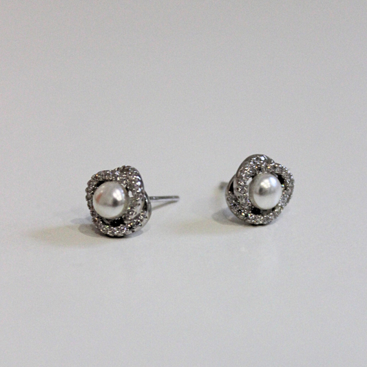 Pendientes Plata Perlas Nudo