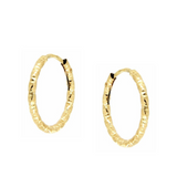 Pendientes Oro Amarillo Aro Tallado 12 mm