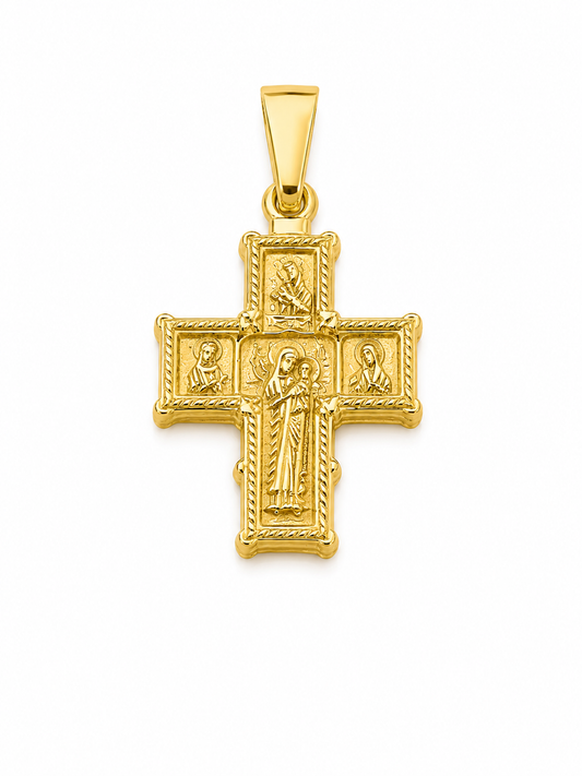 Cruz Oro Cristo Bizantina
