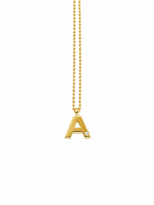 Cadena con Colgante Oro Amarillo Letra A
