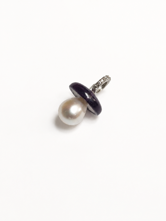 Colgante Oro Blanco Chupete Perla