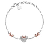 Minnie Mouse Silver Bracelet with Pink Bow