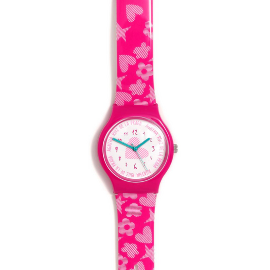 Reloj Agatha Ruiz de la Prada Corazón Nubes Fucsia