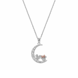 Disney Silver Pendant Minnie and Mickey Mouse on the Moon