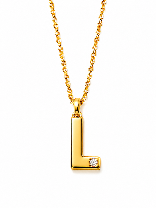Cadena con Colgante Oro Amarillo Letra L