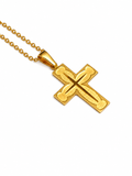 Cruz Oro Cristo Grabada
