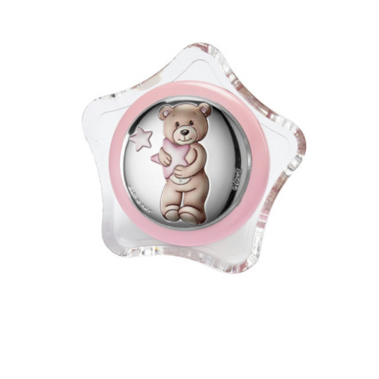 Luz Nocturna Oso con Estrellas Rosa