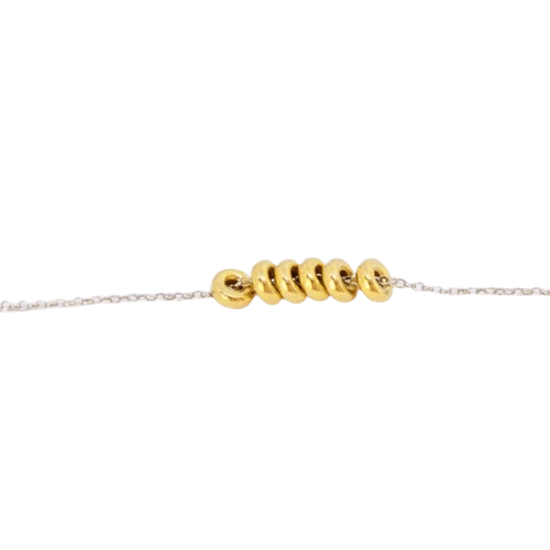 Rhodium silver choker mesh 5 circles