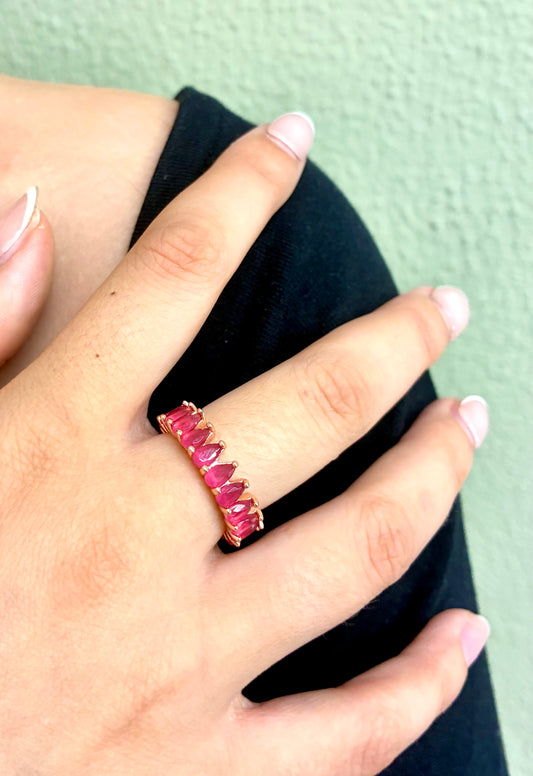 Anillo Plata Alianza Granates