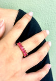 Anillo Plata Alianza Granates