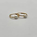 Pendiente Oro Amarillo Aro con Perla