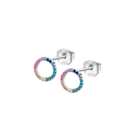 Pendientes Plata Redondo Multicolor Lotus Silver