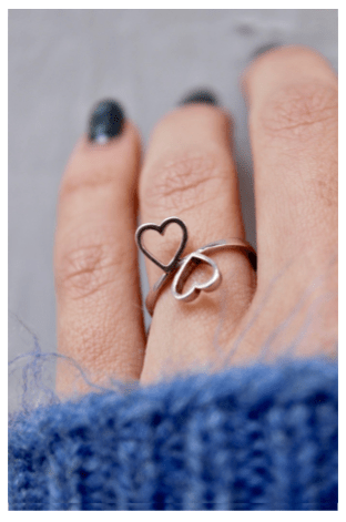 Anillo Plata Corazones